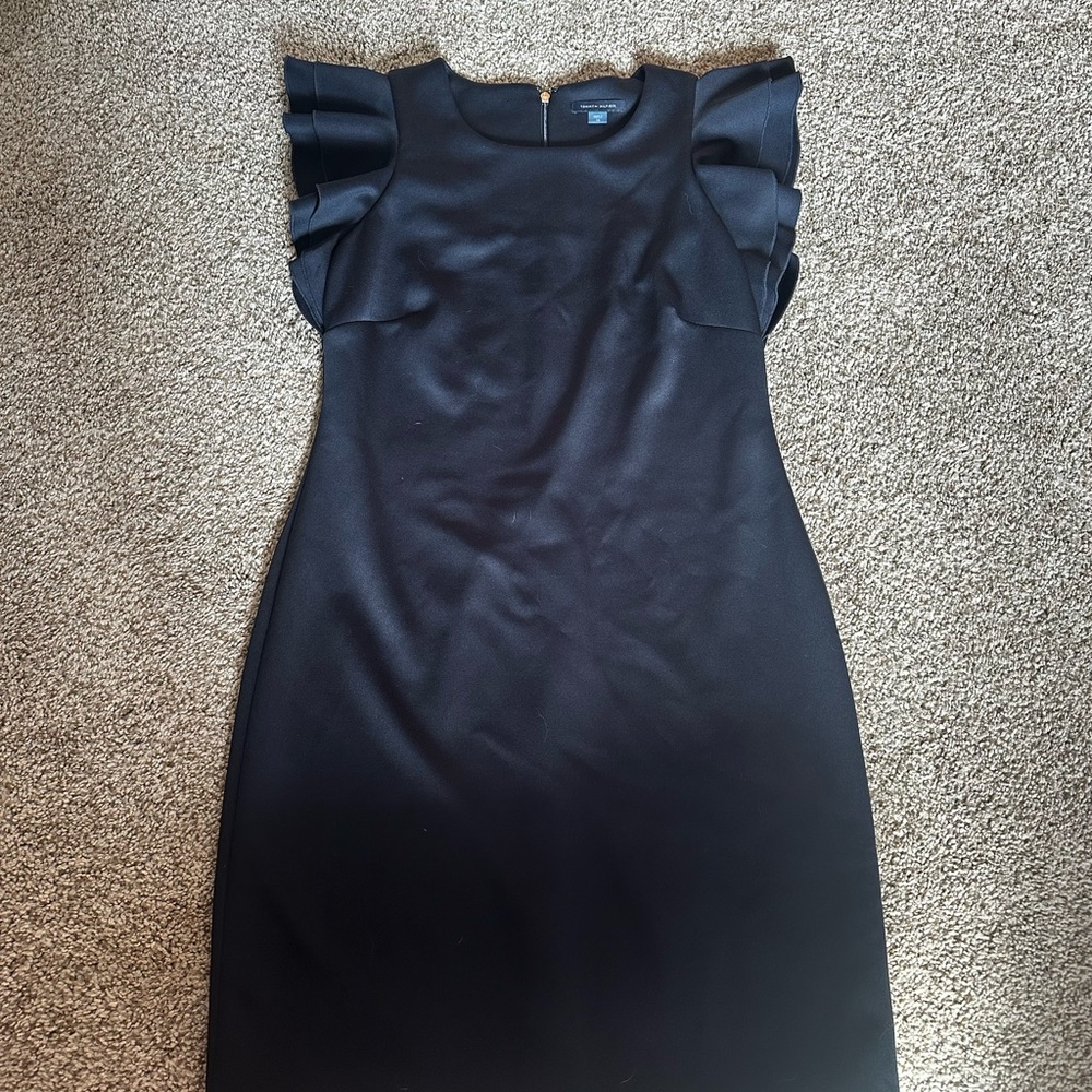 Tommy Hilfiger Dark Blue Ruffle Sleeve Mini Dress